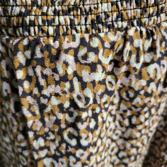 Maeve Paisley Boho Smocked Tunic Dress Square Neck Long Sleeve Milou Womens L - Picture 9 of 12